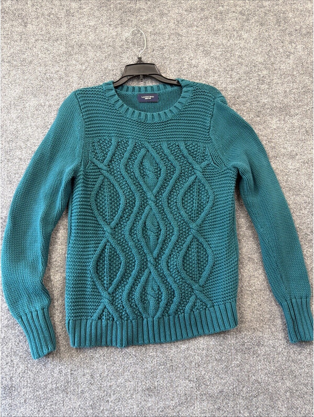 Lands’ End Drifter Cardigan Sweater Turquoise Size Small